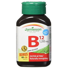 Jamieson Vitamín B12 metylkobalamín 1200 μg s postupným uvoľňovaním 80 tabliet