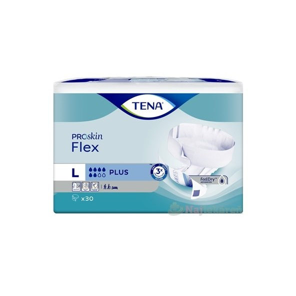 TENA Flex Plus L inkontinenčné nohavičky s rýchloupevňovacím pásom 30 ks
