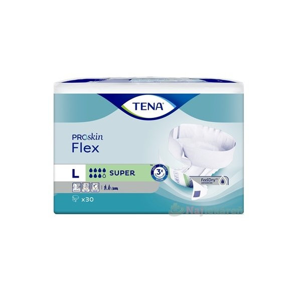 TENA Flex Super L inkontinenčné nohavičky s rýchloupevňovacím pásom 30 ks