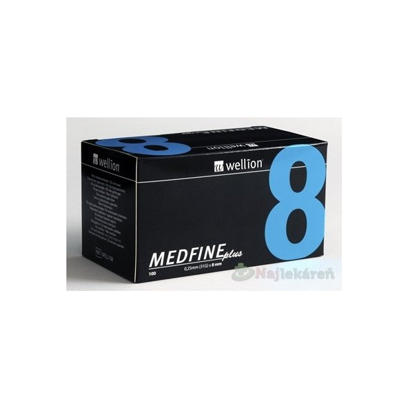 Wellion MEDFINE plus Penneedles 8mm ihla na aplikáciu inzulínu pomocou pera 100ks