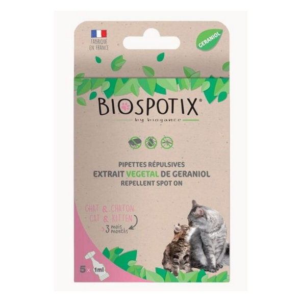 BIOGANCE Biospotix Cat spot-on s repelentným účinkom pre mačky 5x1ml  (od 3 mesiacov)