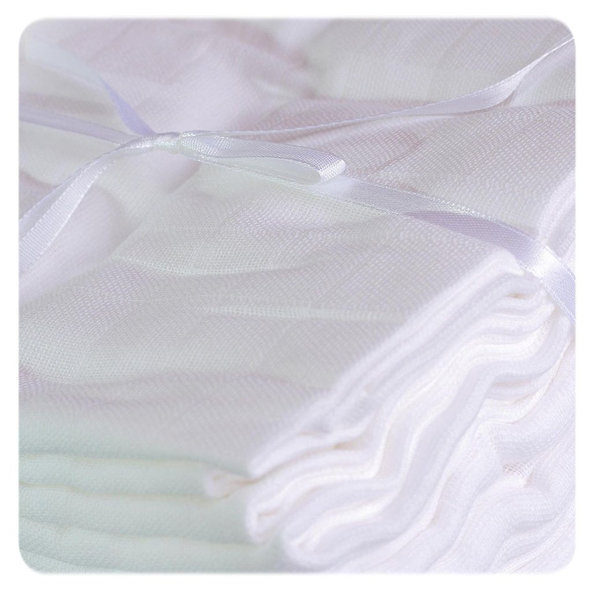 KIKKO Plienky bavlnené vysokogramážne 10 ks XKKO Lux biele 70x70 cm