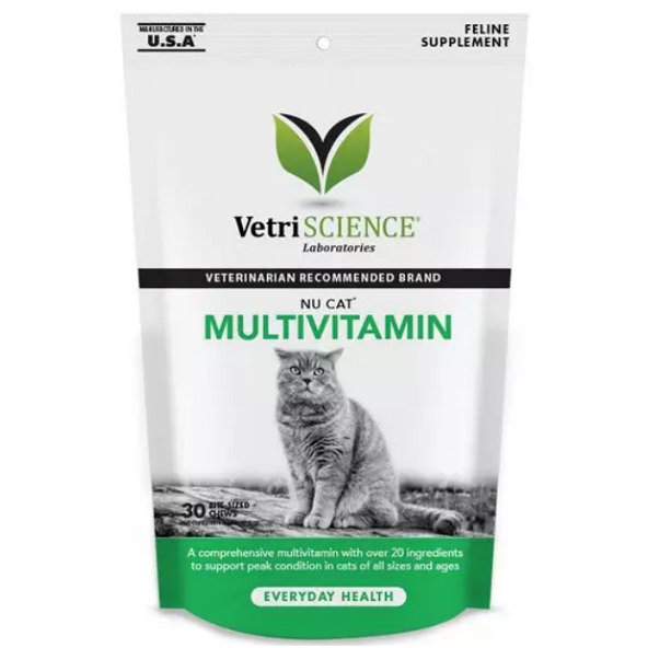 VetriScience Nu Cat Senior Multivitamin žuvacie tablety pre mačky 30tbl
