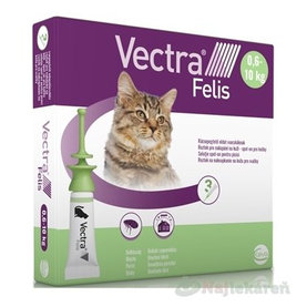 VECTRA Felis spot-on pre mačky (0,6-10 kg) roztok na kožu (aplikátor-zelený) 3x0,9 ml