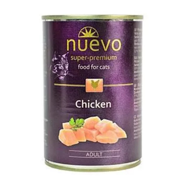 NUEVO cat Adult Chicken konzervy pre mačky 6x400g