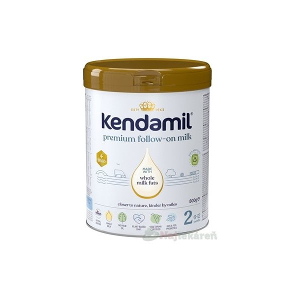 KENDAMIL Premium 2 HMO+ následná mliečna dojčenská výživa (od ukonč. 6. mesiaca) 800 g