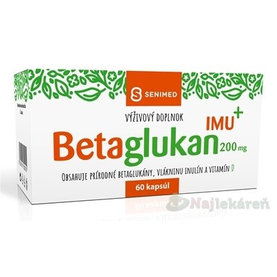 SENIMED Betaglukan 200 mg IMU + s vlákninou a vitamínom D, 60 ks