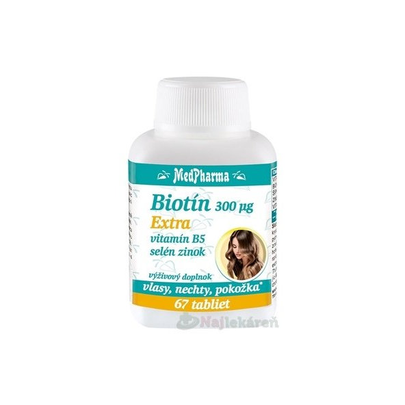 MedPharma BIOTÍN 300 µg Extra (vlasy, nechty, pokožka) 67 ks