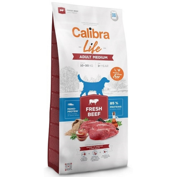 Calibra Dog Life Adult Medium Fresh Beef granule pre psy 12kg