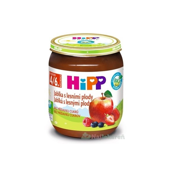 HiPP Príkrm ovocný BIO Jablká s lesnými plodmi (od ukonč. 4./6. mesiaca) 125 g