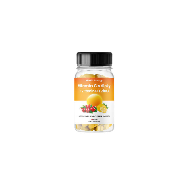 Vitamín C 1200 mg so šípkami + Vitamín D + Zinok MOVit Energy 30 tbl.