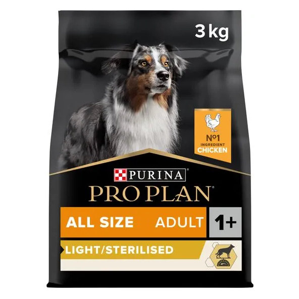 Proplan MO Dog Opti Weight Adult All Size Light/Sterilised kura granule pre psy 3kg
