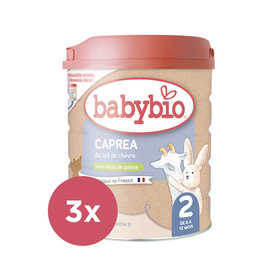 3x BABYBIO CAPREA 2 plnotučné kozie dojčenské bio mlieko 800 g