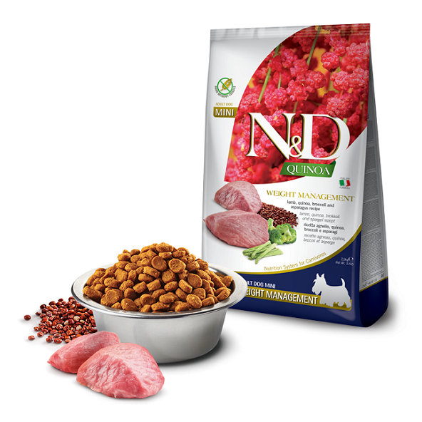 Farmina N&D dog QUINOA (GF) adult medium&maxi, weight managment, lamb&broccoli granule pre psy 7kg