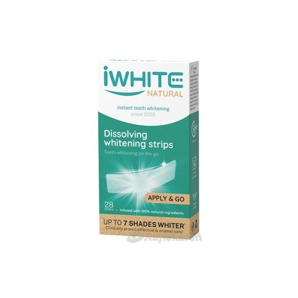iWHITE NATURAL Whitening strips prírodné bieliace pásiky na zuby 28 ks