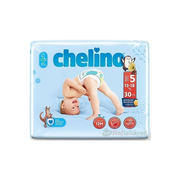 CHELINO T5 detské plienky (13-18 kg) s dermo ochranou 30 ks