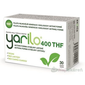 YARILO 400 THF aktívna forma kyseliny listovej 30 tabliet