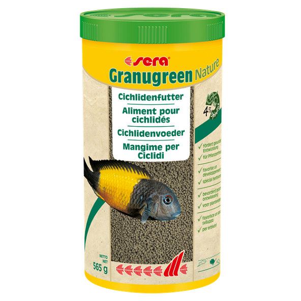 Sera Granugreen Nature základné granulované krmivo pre africké cichlidy 250ml