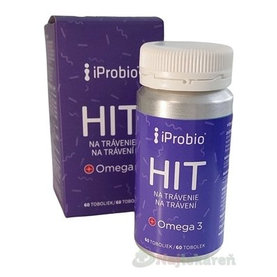 iProbio HIT na Trávenie +Omega 3 probiotíká na trávenie 60 kapsúl