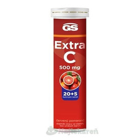 GS Extra vitamín C 500 mg tbl eff (inov.2023) príchuť červený pomaranč 20+5 ks