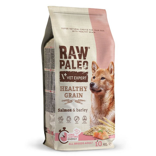 VetExpert Raw Paleo adult Healthy Grain Salmon & Barley granule pre psy 10kg