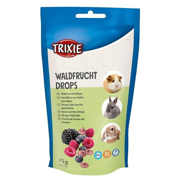 TRIXIE Wild berry drops maškrta pre hlodavce s príchuťou lesných plodov 75g