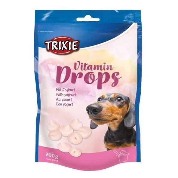 TRIXIE Vitamin Drops maškrta pre psy s jogurtom a vitamínmi 200g