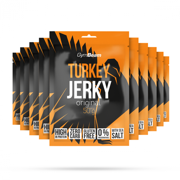 Sušené mäso Turkey Jerky - GymBeam, originál, 50g