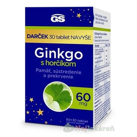 GS Ginkgo 60 mg s horčíkom 90+30 tabliet