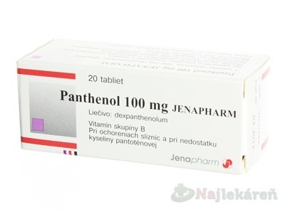 Obrázok Panthenol 100 mg JENAPHARM tbl 20x100 mg (liek.skl.hnedá)