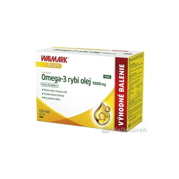WALMARK Omega 3 rybí olej FORTE pre zdravé srdce, mozog a zrak 180 kapsúl
