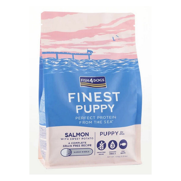 FISH4DOGS Granule veľké pre šteniatka Finest losos so sladkými zemiakmi 1,5kg, 2m+