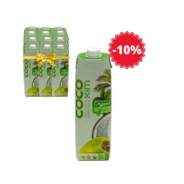 XL balenie - BIO Kokosová voda organic COCOXIM 12x1000 ml