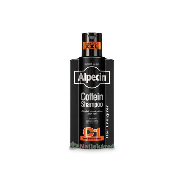 ALPECIN Coffein Shampoo C1 Black Edition kofeínový šampón proti vypadávaniu vlasov 375 ml