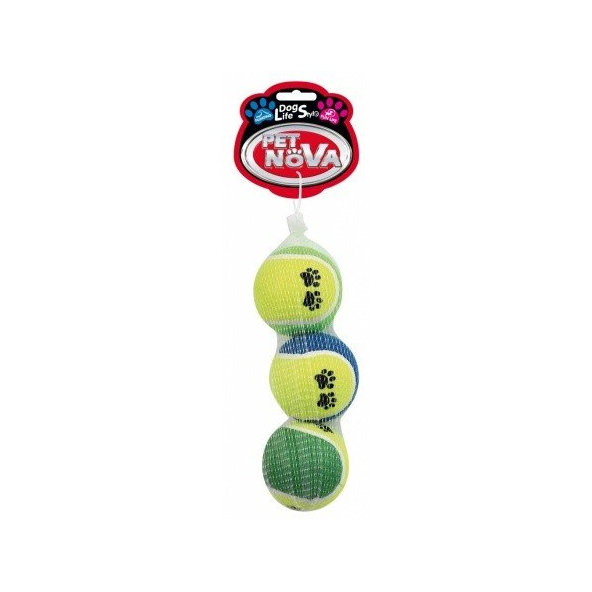 Pet Nova TENNIS-BALL-FOOTPRINT-3 tenisové loptičky pre psy 3ks 6cm