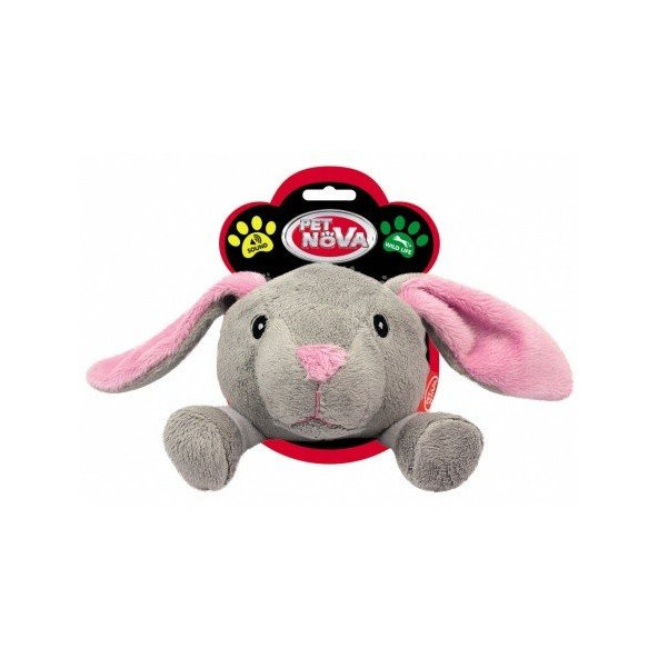 Pet Nova PLU rabbit head plyšová hračka pre psy 12,5cm