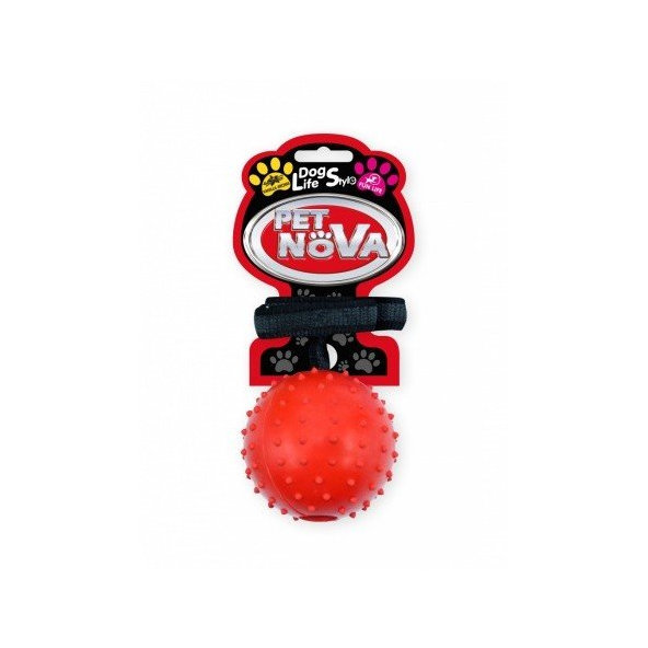 Pet Nova RUB ROPEBALL L RED hračka pre psy tvrdá gumená loptička červená 7cm