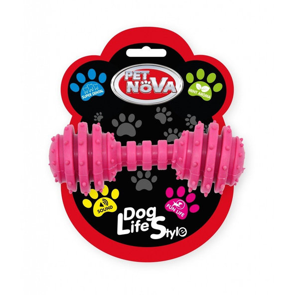 Pet Nova TPR DUMBBELL PINK hračka pre psy 12cm