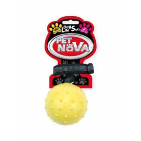 Pet Nova RUB ROPEBALL M YELLOW hračka pre psy tvrdá gumená loptička žltá 6cm