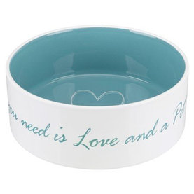 Trixie Pet's Home bowl, ceramic, 1.4 l/ř 20 cm, cream/petrol