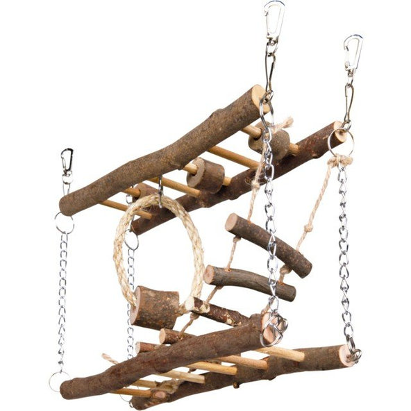 Trixie Suspension bridge with chain, hamsters, bark wood, 27 × 17 × 7 cm