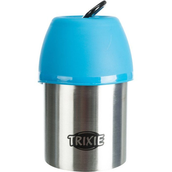 Trixie Bottle with bowl, stainless steel/plastic, 0.3 l