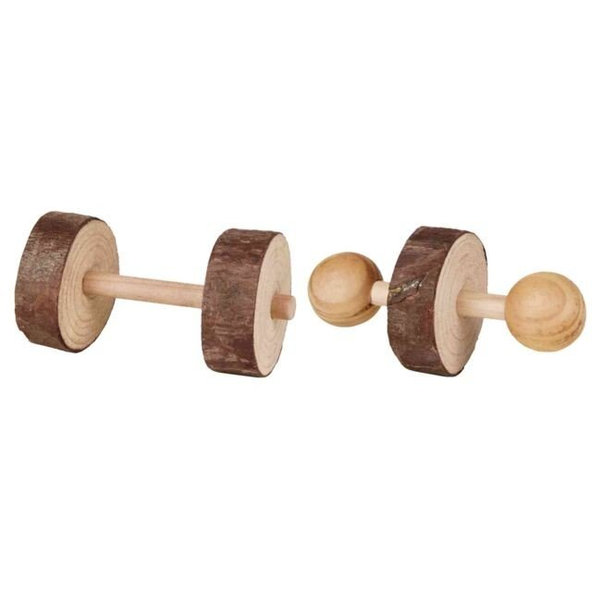 TRIXIE Set of dumbbells set drevených hračiek pre morčatá a králiky 4,5×9cm, 2ks