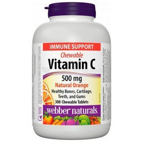 Webber naturals Vitamín C 500 mg s príchuťou pomaranča 120 žuvacích tabliet