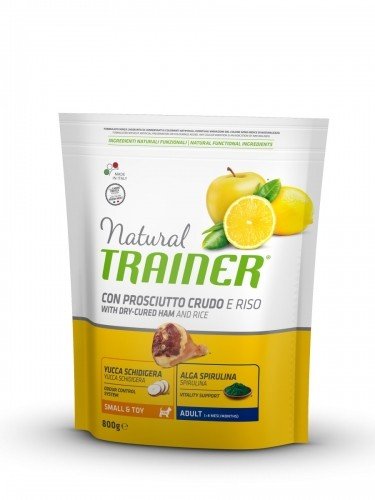 Obrázok Natural Trainer Ad Sm&Toy Prosc Šunka&Ryža 1×800 g, granule pre dospelé psy malých plemien