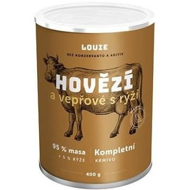 LOUIE Konzerva LOUIE hovädzie, bravcové, ryža 400g pre psov