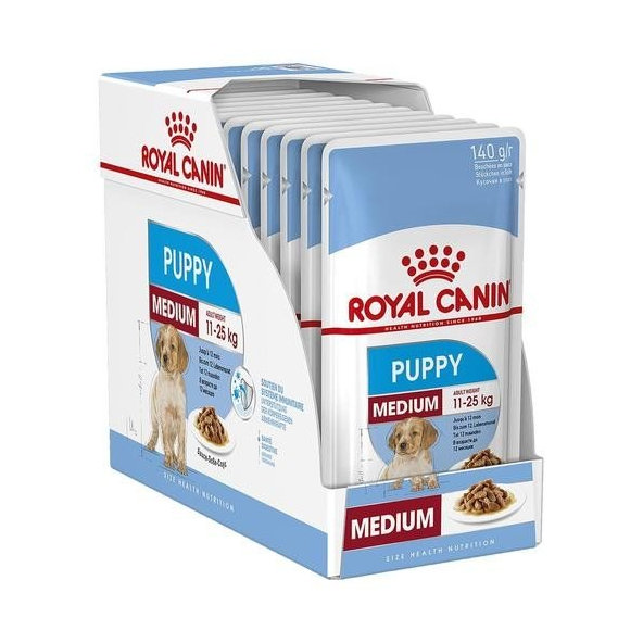 Royal Canin SHN WET MEDIUM PUPPY kapsičky pre šteňatá 10 x 140g
