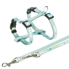 Trixie Junior puppy harness with leash, S–M: 23–34 cm/8 mm, 2.00 m, mint