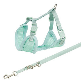 Trixie Junior puppy soft harness with leash, S–M: 26–34 cm/10 mm, 2.00 m, mint