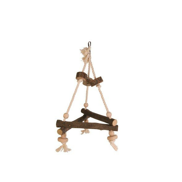 Trixie Swing on a rope, bark wood, 27 × 27 × 27 cm